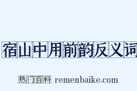 宿山中用前韵反义词是什么意思的图片